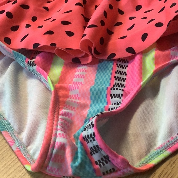 CAT & JACK bikini pink blue vibrant colors polkadots size M 7/8 girls - Picture 2 of 6